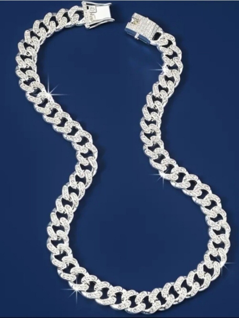 925 Sterling Silver Cuban Link Chain Womens Necklace - Picture 2 of 4